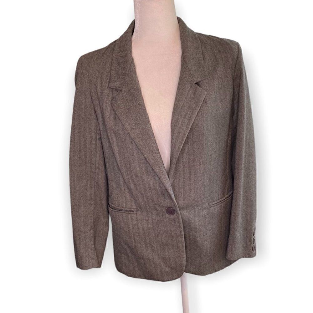 B.B.I. Black White Houndstooth Wool Blazer SZ 10